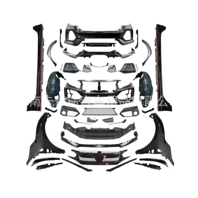 Type-R Style Body Kit Compatibility for Honda Civic 2016-2021 1:1 Scale Wide Body Bumper Conversion Type-R Style Body Kit Compatibility for Honda Civic 2016-2021 1:1 Scale Wide Body Bumper Conversion