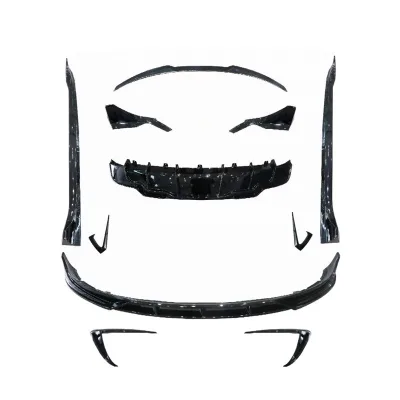 Gloss Black Full Body Kit for Tesla Model 3 and Model Y Front Lip Rear Diffuser and Side Skirts Set Gloss Black Full Body Kit for Tesla Model 3 and Model Y Front Lip Rear Diffuser and Side Skirts Set