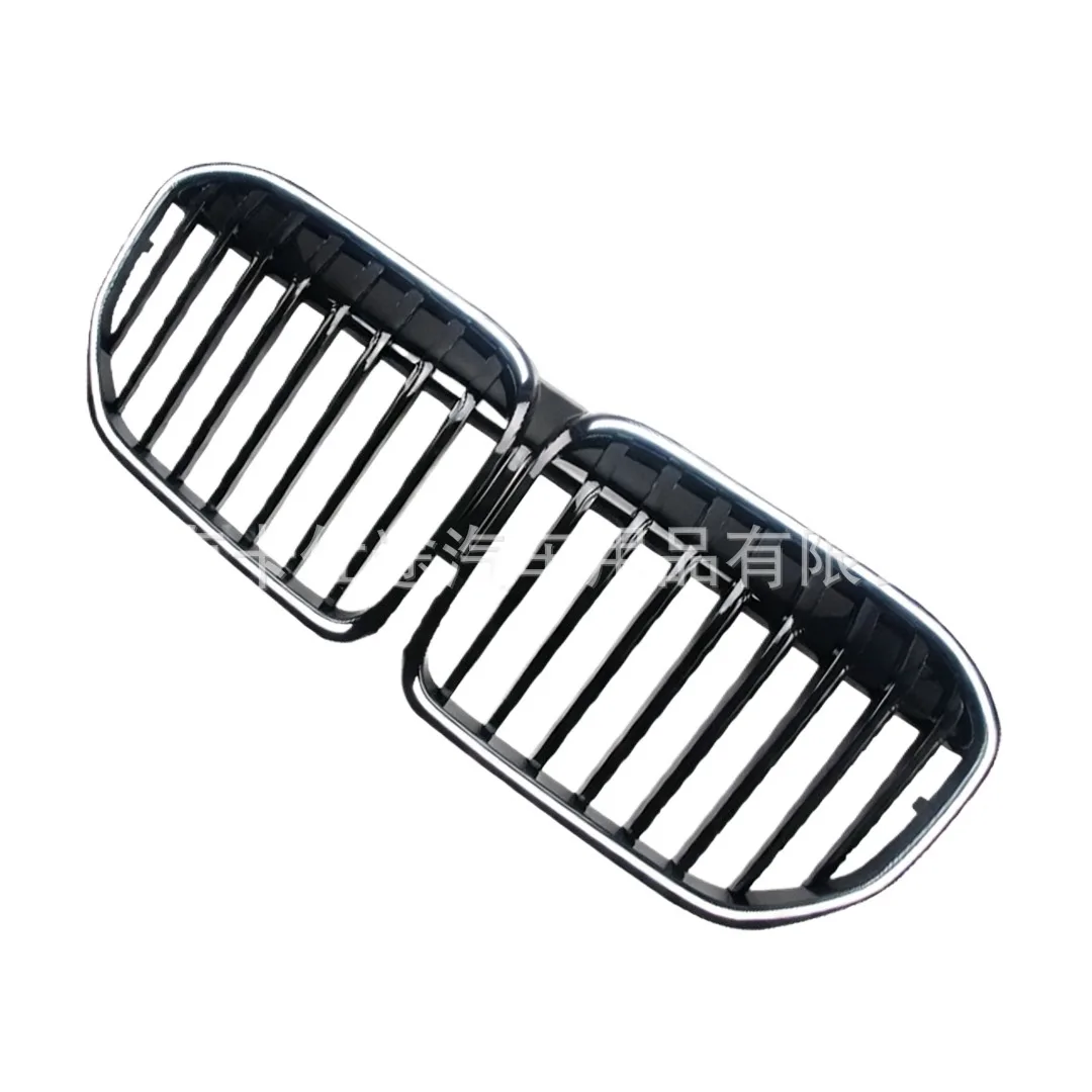 LED Illuminated Front Grille Single Slate Gloss Black Mesh Raptor Style Hood Bumper Face Grill for BMW 7-Series G11 G12 LCI