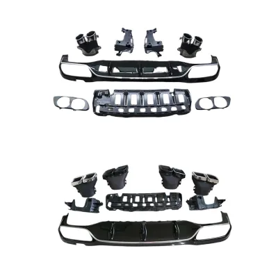 Rear Bumper Diffuser Lip and Exhaust Muffler Tip Kit E63 AMG Style for Mercedes-Benz E-Class W213 Sport Edition Rear Bumper Diffuser Lip and Exhaust Muffler Tip Kit E63 AMG Style for Mercedes-Benz E-Class W213 Sport Edition