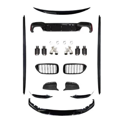 Matte Black Aerodynamic Body Kit for BMW 5 Series G30 G38 Front Lip Side Skirts Rear Diffuser Exhaust Tips Matte Black Aerodynamic Body Kit for BMW 5 Series G30 G38 Front Lip Side Skirts Rear Diffuser Exhaust Tips