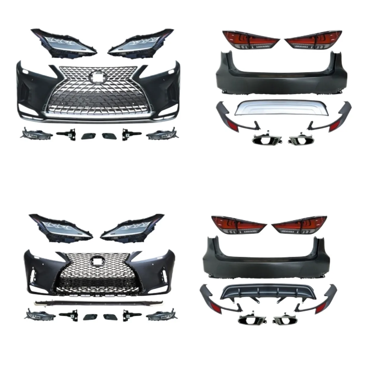 Full Body Conversion Kit Front Bumper Headlights Taillights for Lexus RX 2016-2021 Update