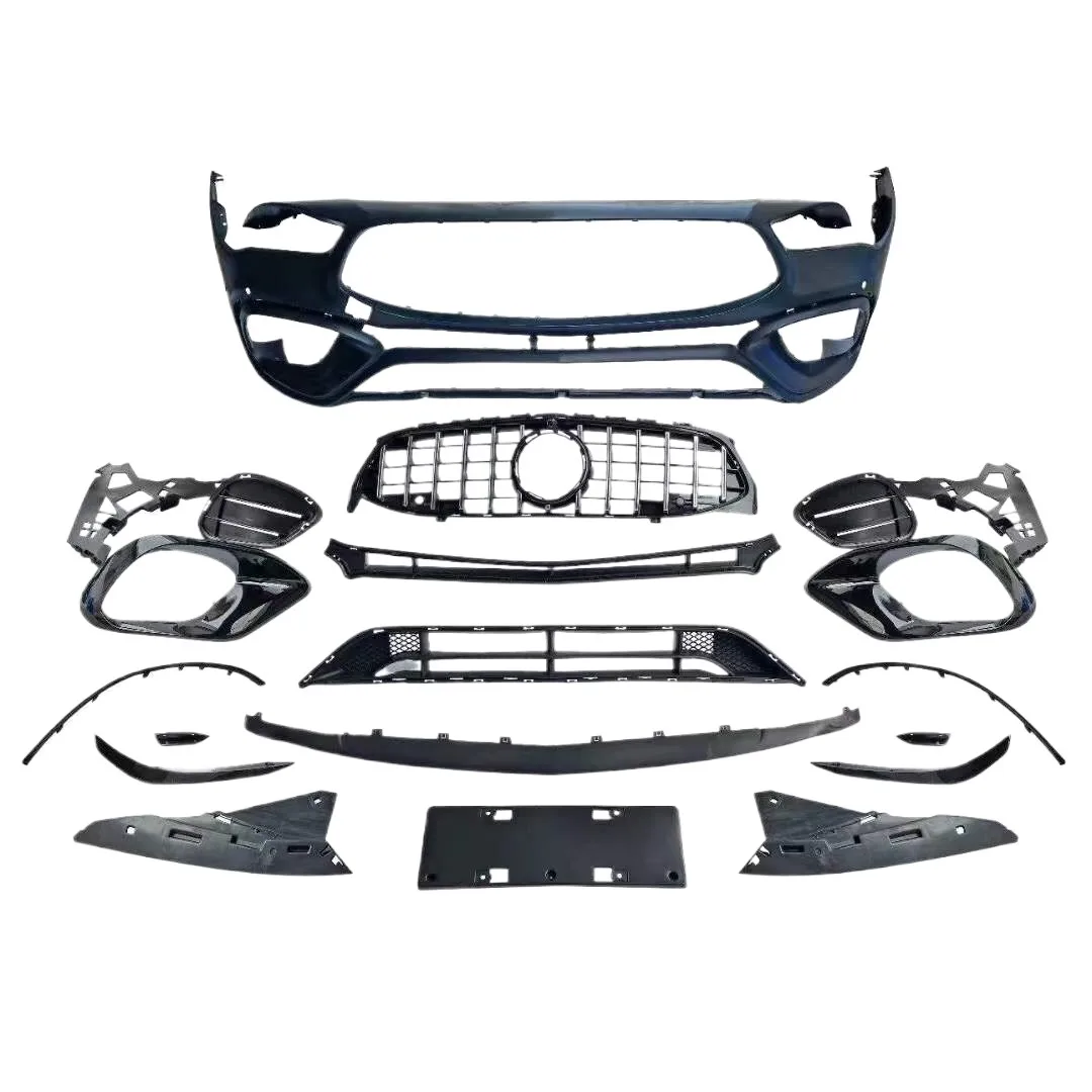 W118 Body Kit CLA45 Style Front Bumper Rear Diffuser and Exhaust Tips for Mercedes CLA Class
