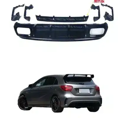 Rear Exhaust Muffler Tips and Diffuser Kit for Mercedes-Benz A-Class W176 A180 A200 A260 Quad Exhaust Outlet AMG Style Rear Exhaust Muffler Tips and Diffuser Kit for Mercedes-Benz A-Class W176 A180 A200 A260 Quad Exhaust Outlet AMG Style