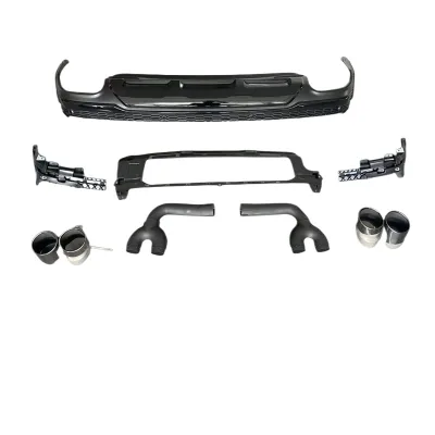 Rear Bumper Lip Diffuser and Exhaust Muffler Tips Tips Quad Outlet for Audi Q7 2020-2023 Sport Style Rear Bumper Lip Diffuser and Exhaust Muffler Tips Tips Quad Outlet for Audi Q7 2020-2023 Sport Style