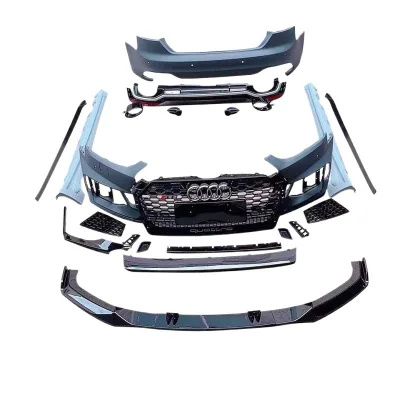 Front Bumper Body Kit RS5 Style with Mesh Grille and Rear Diffuser Exhaust Tips for Audi A5 B9 2017-2019 Front Bumper Body Kit RS5 Style with Mesh Grille and Rear Diffuser Exhaust Tips for Audi A5 B9 2017-2019