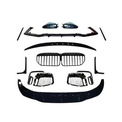 Gloss Black Front Bumper Lip Spoiler and Rear Diffuser Kit with Tailpipe Decor and Fog Light Trim Compatible for BMW 7 Series G11 G12 LCI Gloss Black Front Bumper Lip Spoiler and Rear Diffuser Kit with Tailpipe Decor and Fog Light Trim Compatible for BMW 7 Series G11 G12 LCI