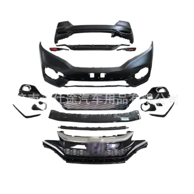 RS Style Front Bumper Replacement Body Kit with Grille for Honda Fit GK5 RS Style Front Bumper Replacement Body Kit with Grille for Honda Fit GK5