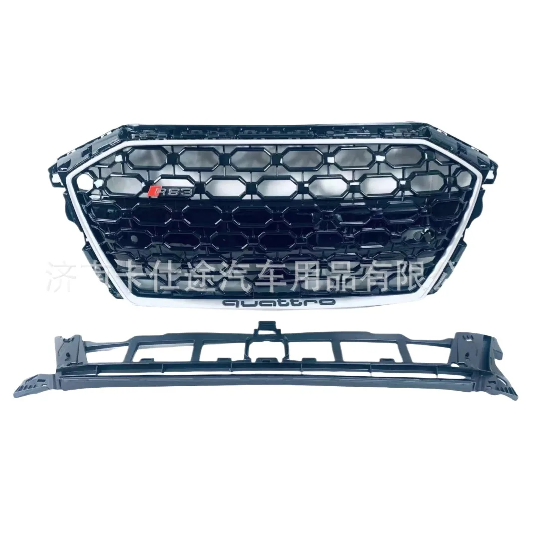 RS3 Style Honeycomb Front Grille for Audi A3 2021-2024 Models Replacement Mesh Grill