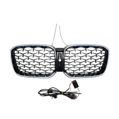 LED Illuminated Diamond Front Grille Assembly Compatible with BMW X3 G01 X4 G02 LCI Models LED Illuminated Diamond Front Grille Assembly Compatible with BMW X3 G01 X4 G02 LCI Models