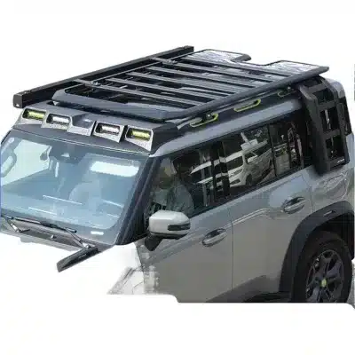 Roof Rack Cargo Basket with Folding Ladder and Side Awning Platform for Jetour Traveller / Shanhai T2 Roof Rack Cargo Basket with Folding Ladder and Side Awning Platform for Jetour Traveller / Shanhai T2