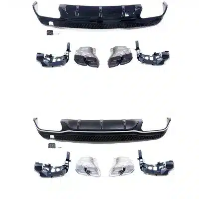 Rear Bumper Diffuser and Exhaust Tips Kit E63 AMG Style for Mercedes-Benz E-Class W207 Coupe