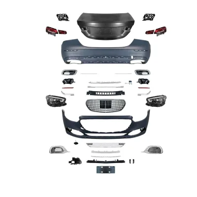 W213 Upgraded Front Bumper Body Kit with Grille for Mercedes-Benz E-Class Maybach Style Conversion W213 Upgraded Front Bumper Body Kit with Grille for Mercedes-Benz E-Class Maybach Style Conversion
