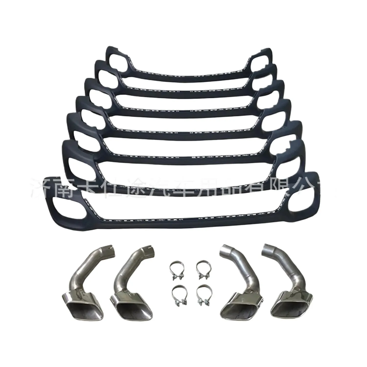 Rear Bumper Diffuser with Square Exhaust Muffler Tips Compatible with BMW X6 F16