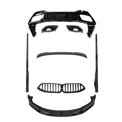 Glossy Black Body Kit Full Set Compatible with BMW 8 Series G14 G15 Including Front Bumper Lip Side Skirts Rear Diffuser and Exhaust Tips Glossy Black Body Kit Full Set Compatible with BMW 8 Series G14 G15 Including Front Bumper Lip Side Skirts Rear Diffuser and Exhaust Tips