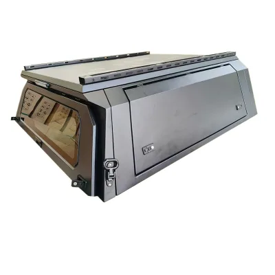 Truck Bed Cap with Split Rear Door and Spoiler for Tacoma Ranger Hilux Pickup