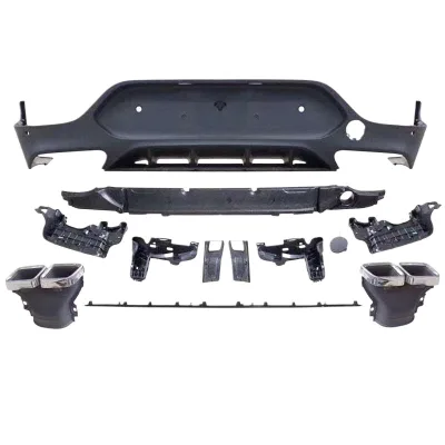 Rear Bumper Lip Diffuser and Exhaust Muffler Tips Kit for Mercedes GLC AMG GLC43 GLC63S Coupe X253 Rear Bumper Lip Diffuser and Exhaust Muffler Tips Kit for Mercedes GLC AMG GLC43 GLC63S Coupe X253
