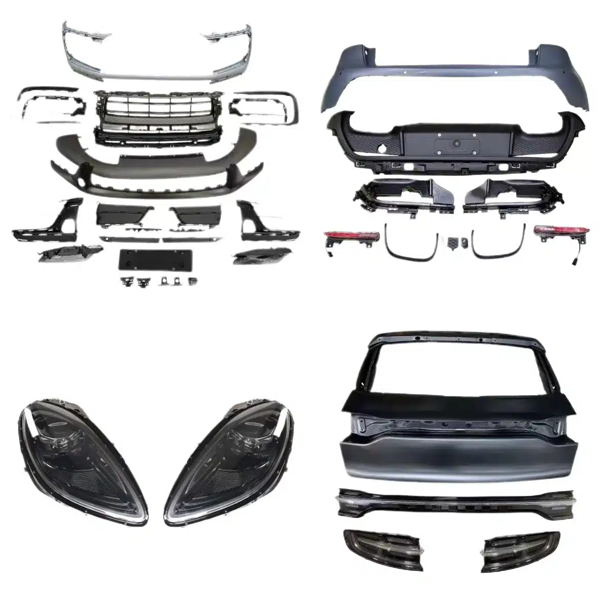 Front and Rear Bumper Body Kit Upgrade Set for Porsche Macan 95B.1 95B.2 to 95B.3 Facelift Style