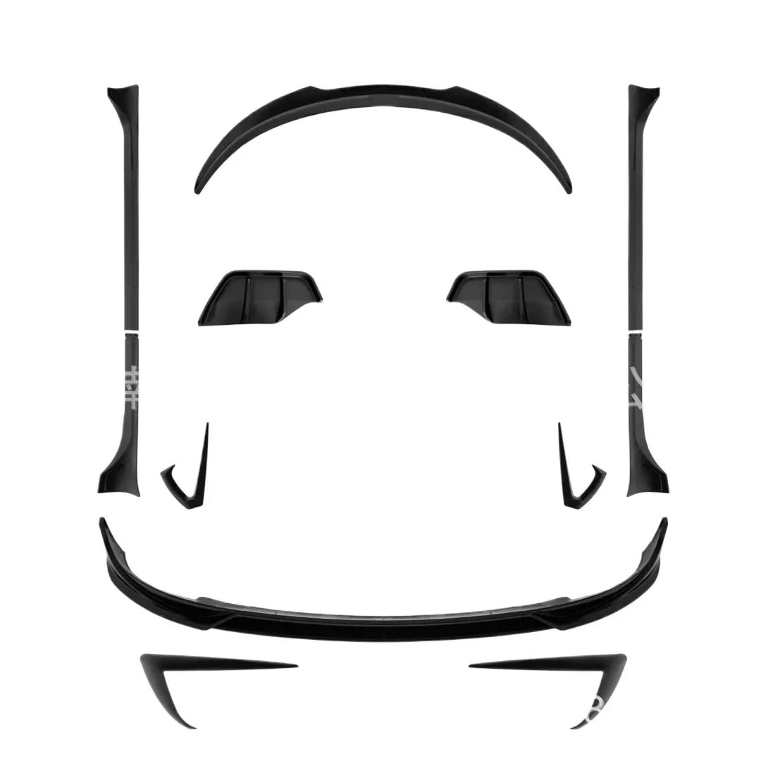 Gloss Black Front Bumper Lip and Rear Diffuser Body Kit for Tesla Model Y