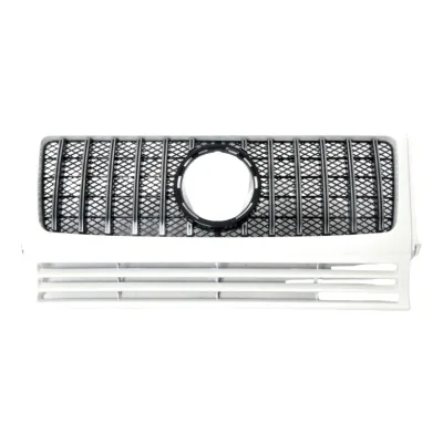Front Bumper Grille GT Style Vertical Grill Cover Mesh for Mercedes-Benz G-Class W463 G63 Replacement Front Bumper Grille GT Style Vertical Grill Cover Mesh for Mercedes-Benz G-Class W463 G63 Replacement