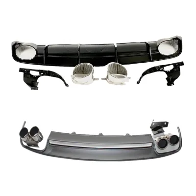 Rear Bumper Lip Diffuser and Exhaust Muffler Tip Kit Compatible with Audi A4 S4 RS4 B8 B9 Stylings Rear Bumper Lip Diffuser and Exhaust Muffler Tip Kit Compatible with Audi A4 S4 RS4 B8 B9 Stylings