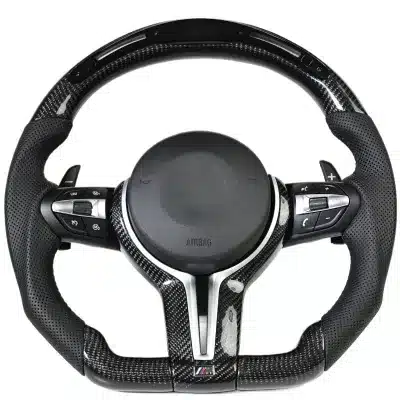 Carbon Fiber Steering Wheel Cover Trim for BMW M3 M4 M5 M-Sport Series Carbon Fiber Steering Wheel Cover Trim for BMW M3 M4 M5 M-Sport Series