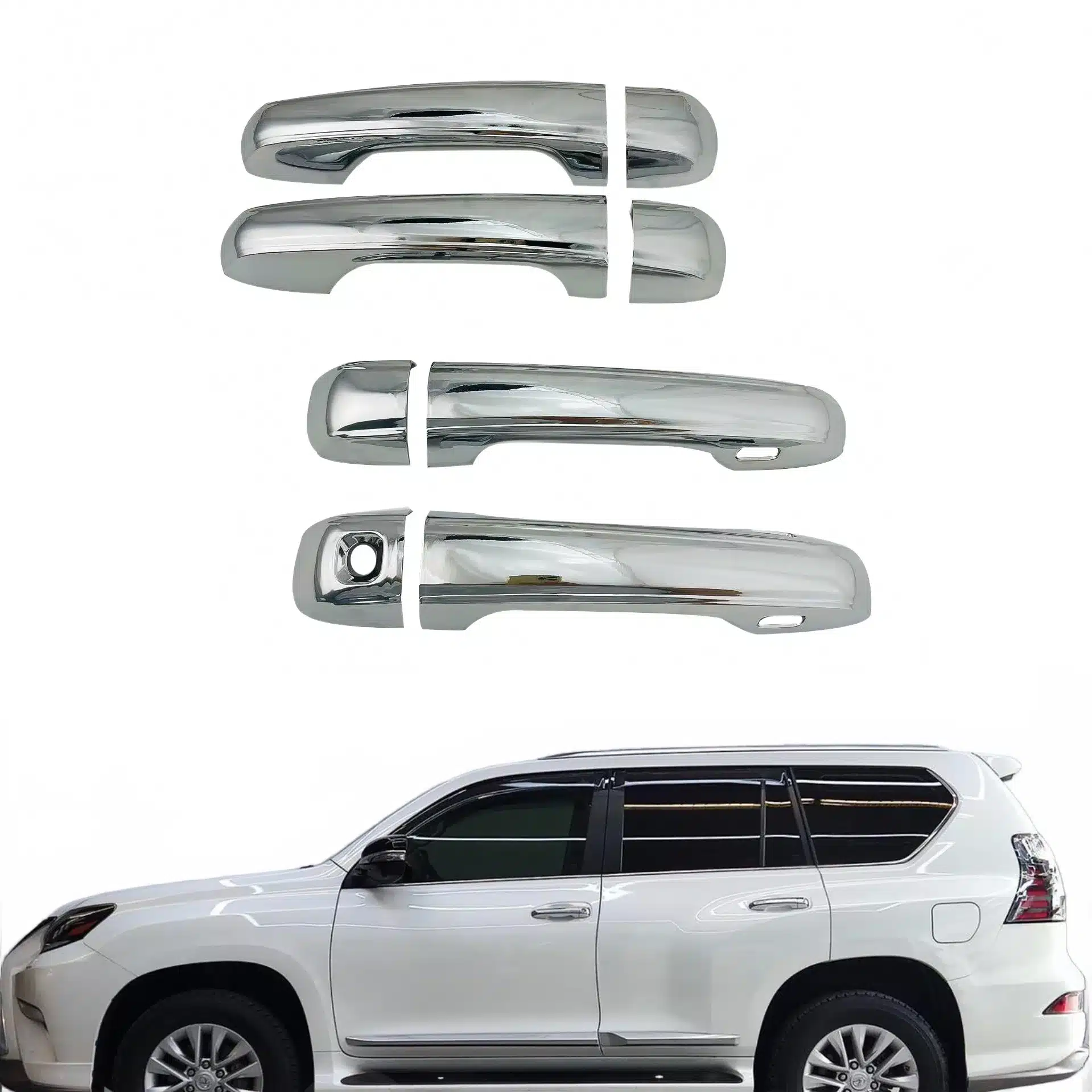 Chrome Exterior Door Handle Covers Trim for Lexus GX460 and LX570