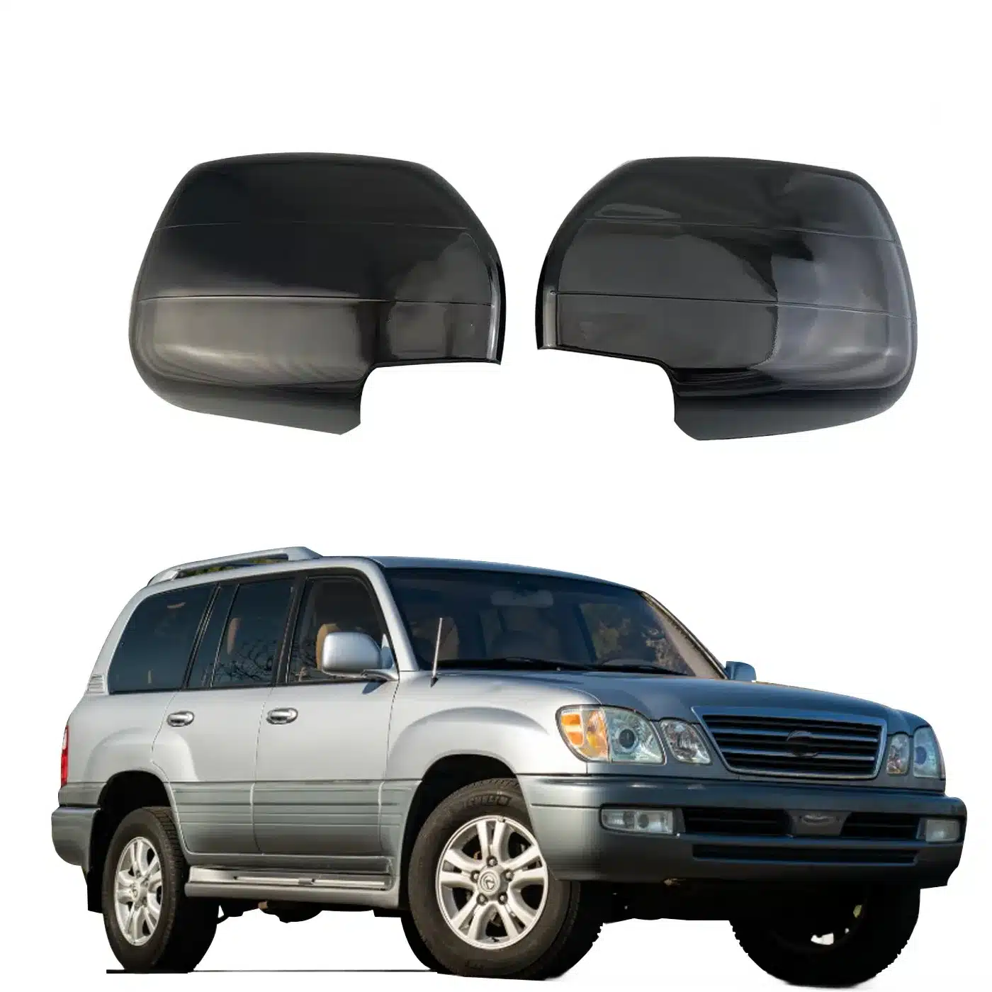 Rear View Door Mirror Cover Caps Set for Lexus LX470 1998-2003 Exterior Rearview Side Mirror Housing Trim