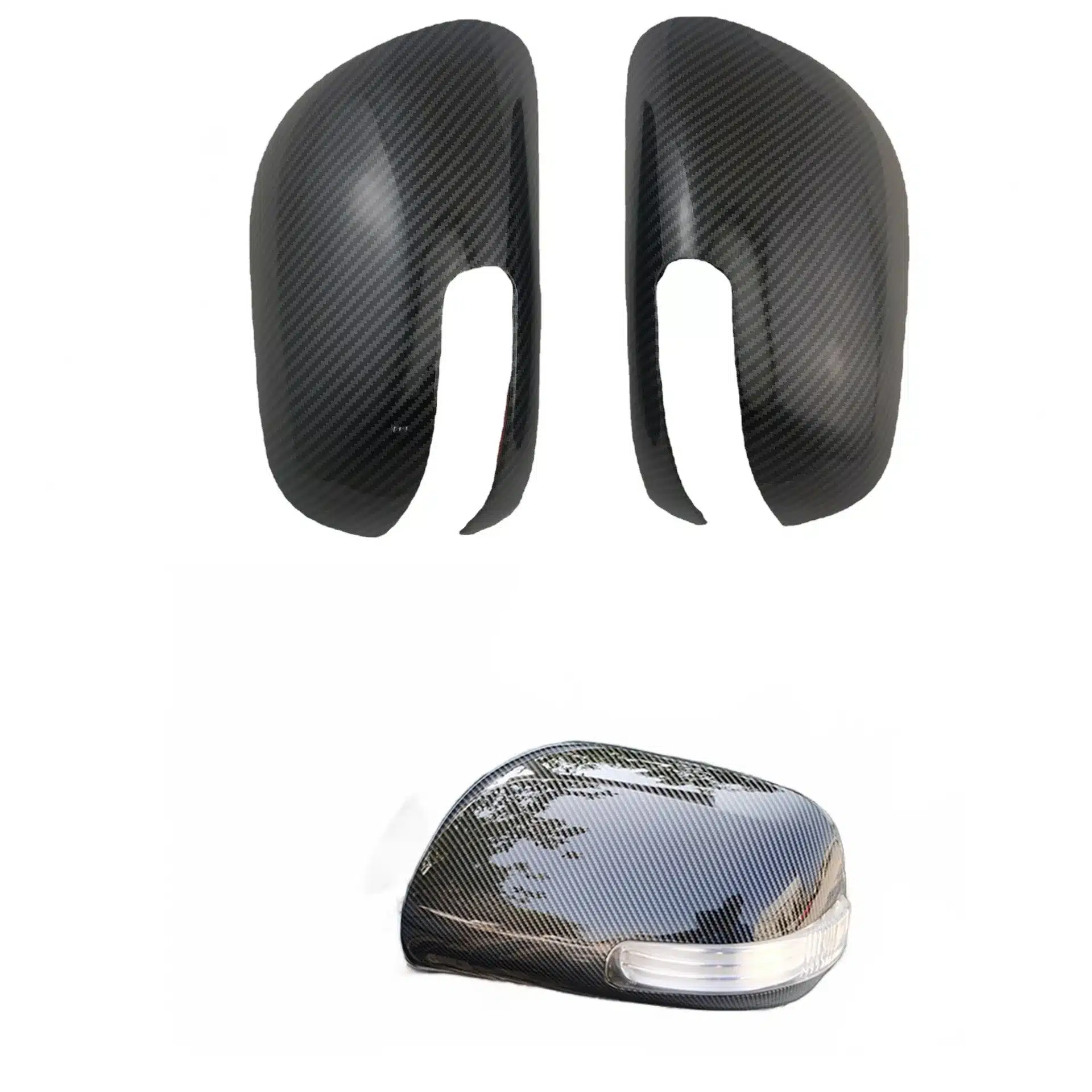 Carbon Fiber Texture Rearview Side Mirror Cover Cap Overlays for 2007-2011 Toyota Camry