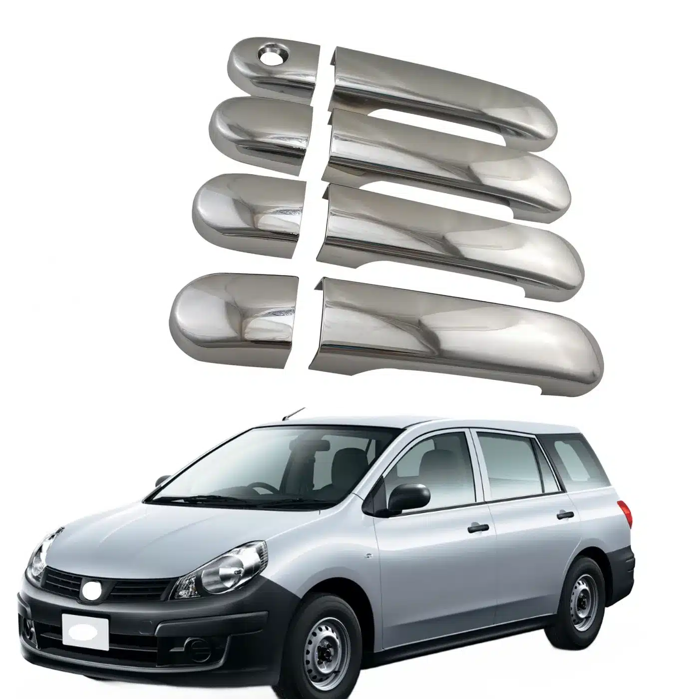 Exterior Door Handle Chrome Plated Set Compatible with Nissan AD VAN 2006