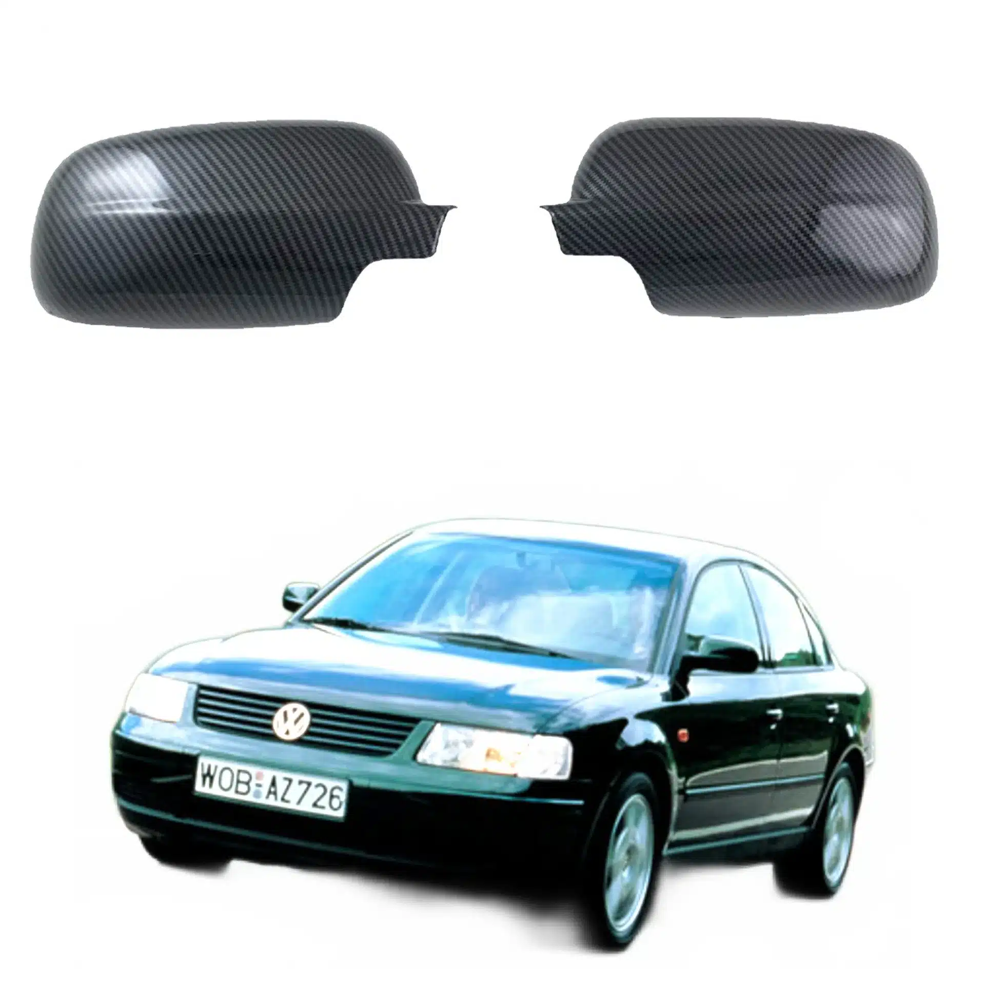Side Mirror Cover Caps Replacement Pair for Volkswagen Passat B5 Bora 2001-2006 Left and Right