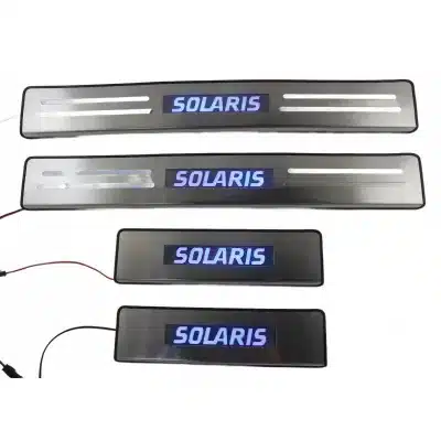 LED Door Sill Scuff Plates Stainless Steel Guard Protectors for Hyundai Solaris Blue Light LED Door Sill Scuff Plates Stainless Steel Guard Protectors for Hyundai Solaris Blue Light