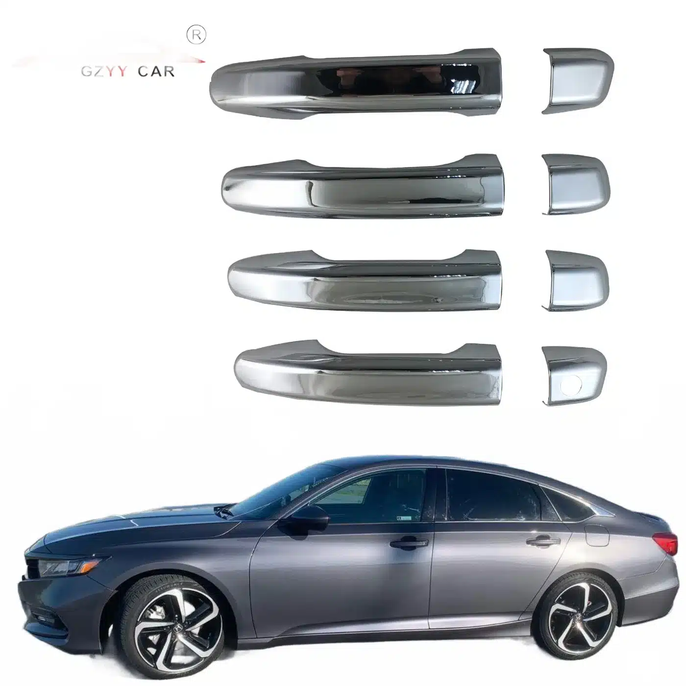 Chrome Exterior Side Door Handle Covers Trim for Honda Accord 2018 High Gloss ABS Plated Frame Accessories