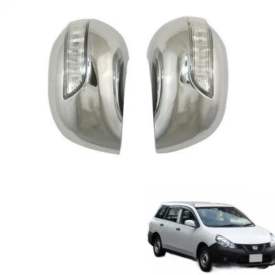 Chrome Exterior Rearview Mirror Cover with Integrated LED Turn Signal Light for Nissan AD/VAN 2006-2011 & Livina Chrome Exterior Rearview Mirror Cover with Integrated LED Turn Signal Light for Nissan AD/VAN 2006-2011 & Livina
