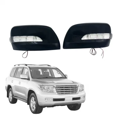 Gloss Black Rearview Mirror Covers with LED Signal Lights for Toyota Land Cruiser LC200 FJ200 Gloss Black Rearview Mirror Covers with LED Signal Lights for Toyota Land Cruiser LC200 FJ200