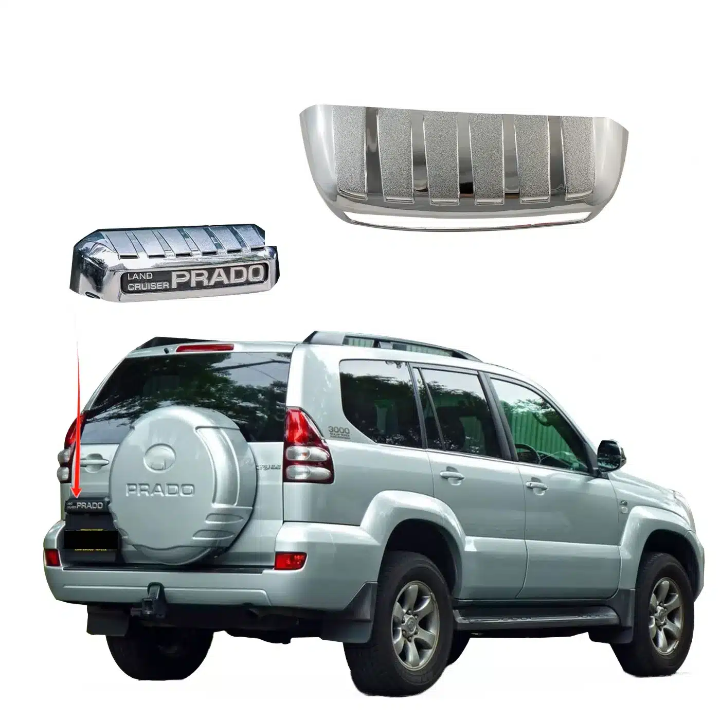 Chrome Plated ABS License Plate Frame Front/Rear Bracket Decoration for Toyota Prado FJ120 2700