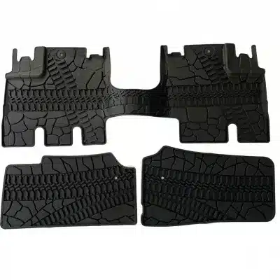 All-Weather TPE Floor Mats Set for 2007-2013 Jeep Wrangler JK, Custom Fit 3-Piece Black All-Weather TPE Floor Mats Set for 2007-2013 Jeep Wrangler JK, Custom Fit 3-Piece Black