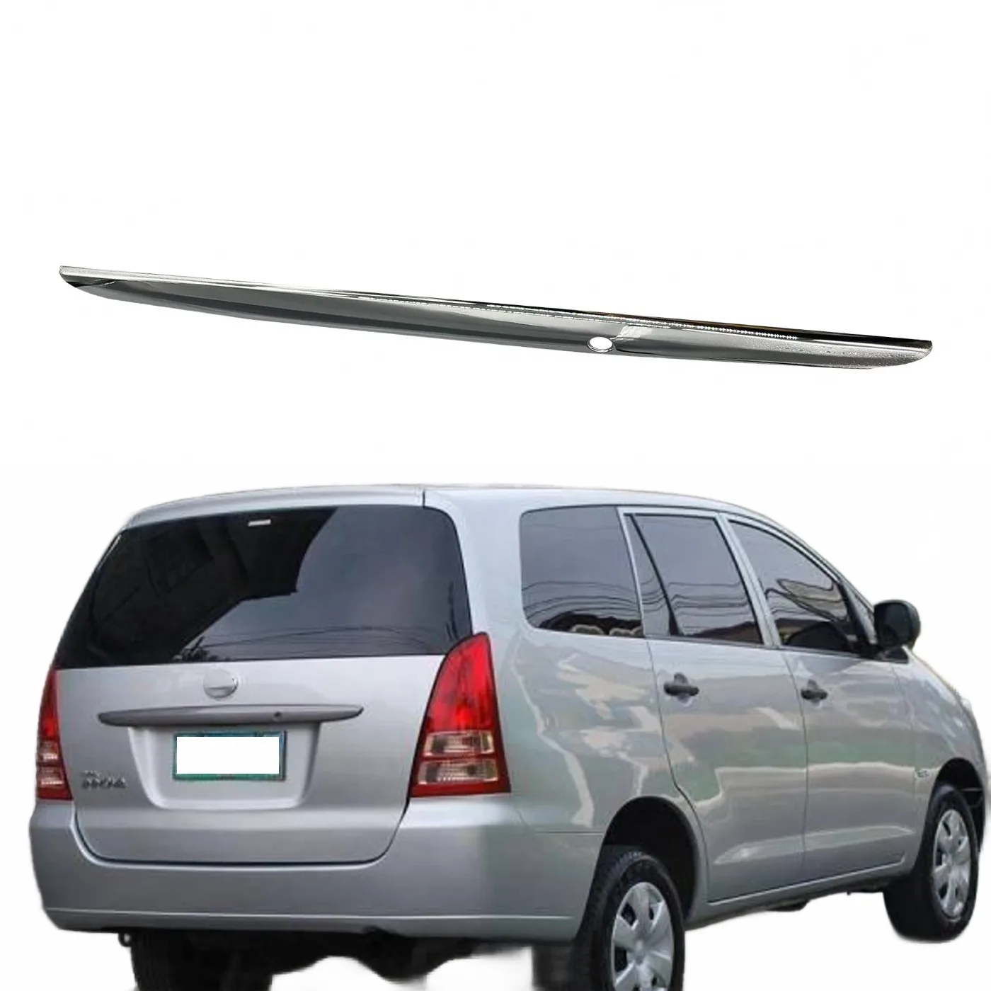 Chrome Rear Trunk Tailgate Streamer Trim Cover for Toyota Innova Kijang 2012