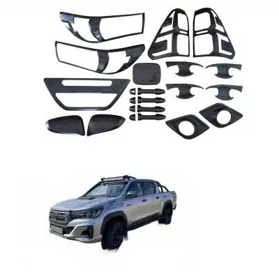 Matte Black Exterior Decorative Trim Set for Toyota Hilux Revo 2016-2020 ABS Plastic Body Styling Accessory Kit Matte Black Exterior Decorative Trim Set for Toyota Hilux Revo 2016-2020 ABS Plastic Body Styling Accessory Kit