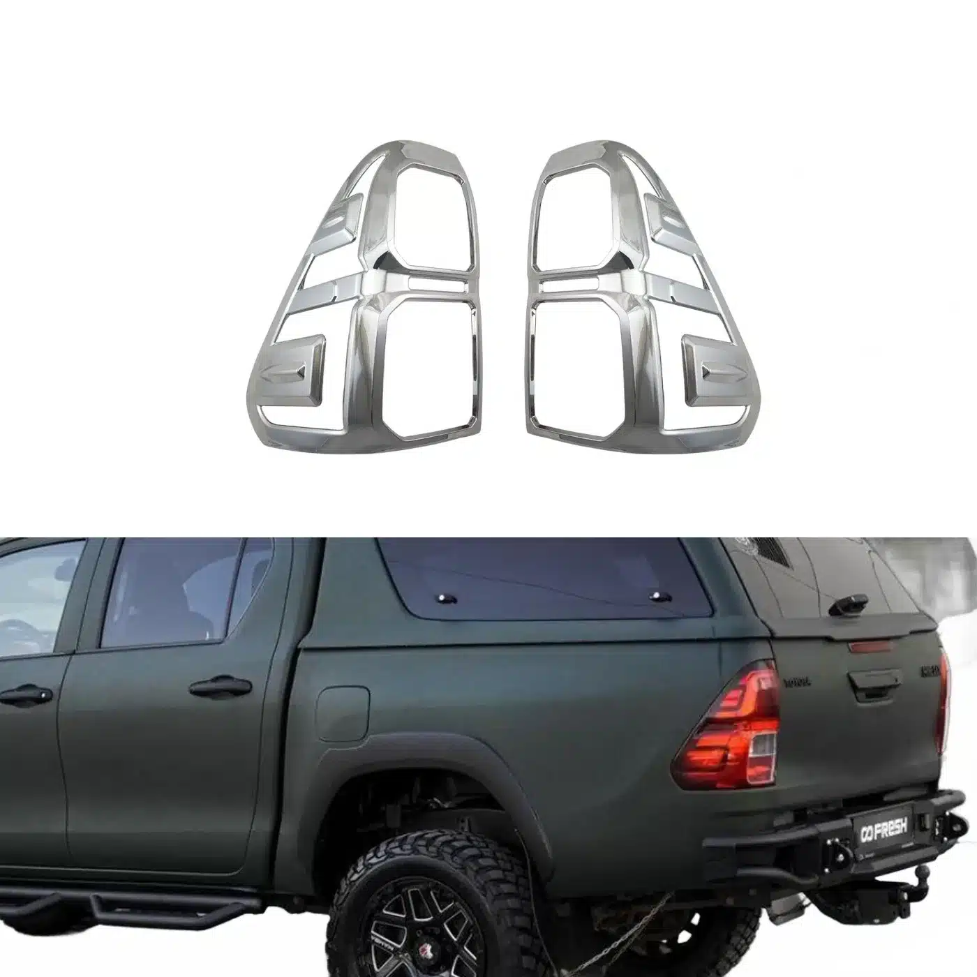Rear Tail Light Cover Trim Frame Plating Chrome Parts for Toyota Hilux REVO 2016 onward