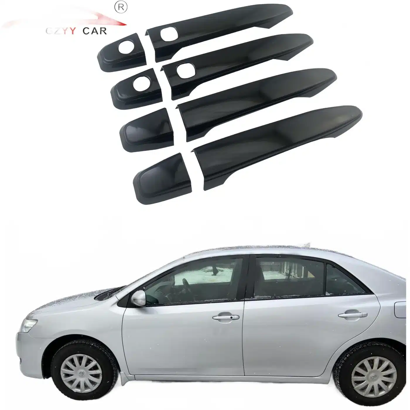 Gloss Black Door Handle Covers Trim for Toyota Premio and Allion 2008-2016 Exterior Protection Decor