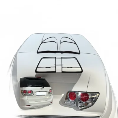 Rear Tail Light Covers Guards Matte Black Trim for Toyota Fortuner 2012-2015 Rear Tail Light Covers Guards Matte Black Trim for Toyota Fortuner 2012-2015