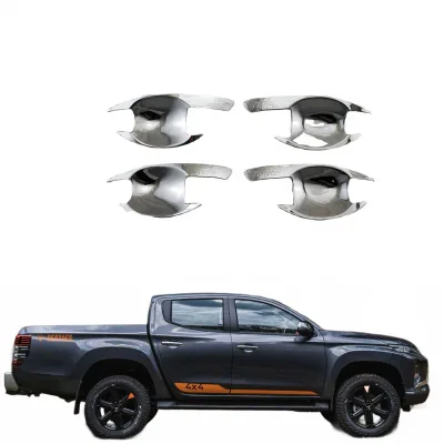 Exterior Door Handle Bowl Cover Trim Kit, ABS Chrome Protector for Triton L200 4th Gen 2008-2016 Exterior Door Handle Bowl Cover Trim Kit, ABS Chrome Protector for Triton L200 4th Gen 2008-2016
