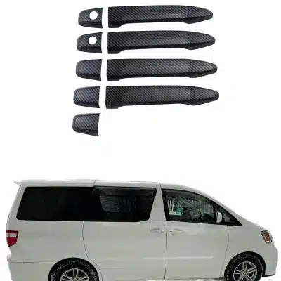 Exterior Door Handle Covers Carbon Fiber Pattern Trim Kit for Toyota Alphard 2003-2010 and Previa Exterior Door Handle Covers Carbon Fiber Pattern Trim Kit for Toyota Alphard 2003-2010 and Previa