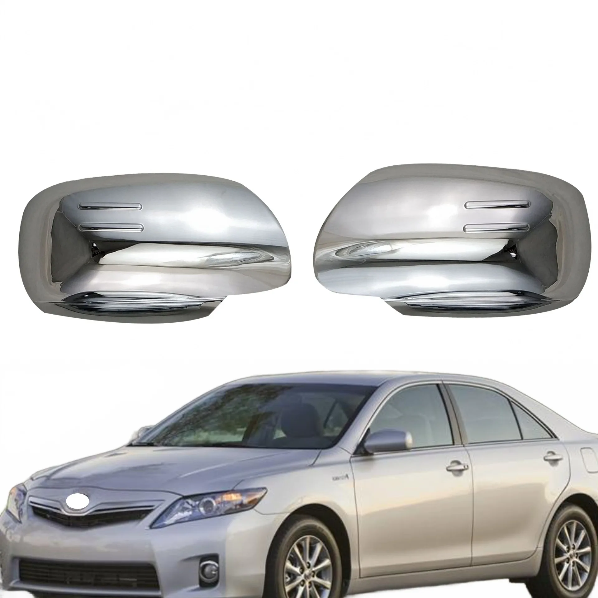 Side Mirror Cover Caps for 2007-2011 Camry, Chrome Plated ABS Rearview Mirror Housing Decoration Trim