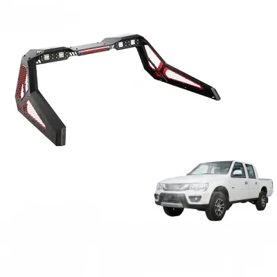 Heavy Duty Steel Pickup Roll Bar with Red Mesh Protection and Integrated LED Cargo Lights for Hilux Revo L200 GWM Poer and Silverado Heavy Duty Steel Pickup Roll Bar with Red Mesh Protection and Integrated LED Cargo Lights for Hilux Revo L200 GWM Poer and Silverado