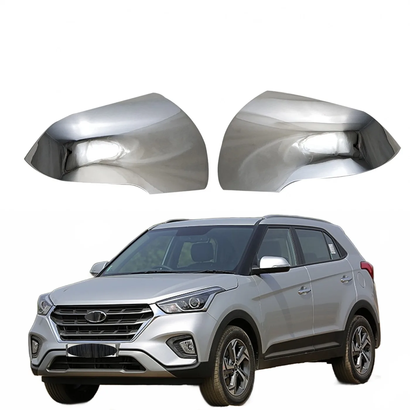 Rear View Door Mirror Cover Cap Housing Protector for Hyundai IX25 Creta 2015-2019