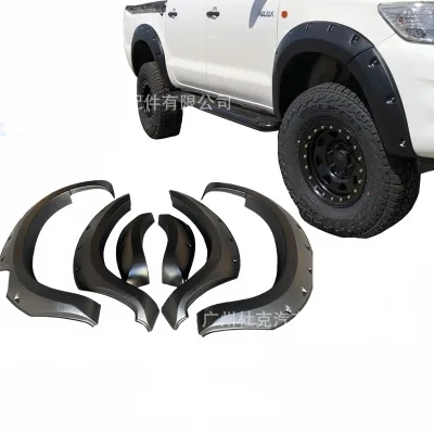 Matte Black Wheel Arch Flares with Decorative Rivets for Toyota Hilux Vigo 2012-2014, Heavy Duty Anti-Scratch Protection Paint Matte Black Wheel Arch Flares with Decorative Rivets for Toyota Hilux Vigo 2012-2014, Heavy Duty Anti-Scratch Protection Paint
