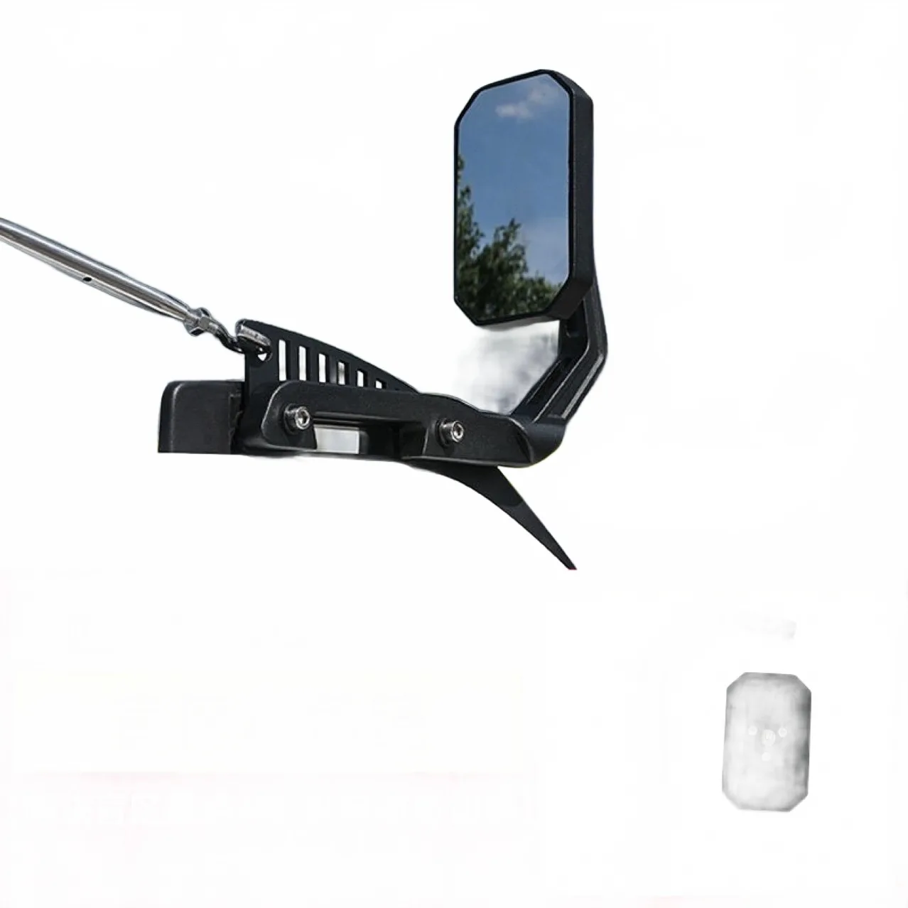 Passenger Side Sandboard Mirror Blind Spot Wide-Angle Auxiliary Rearview Mirror for Ford Bronco, Aluminum Alloy