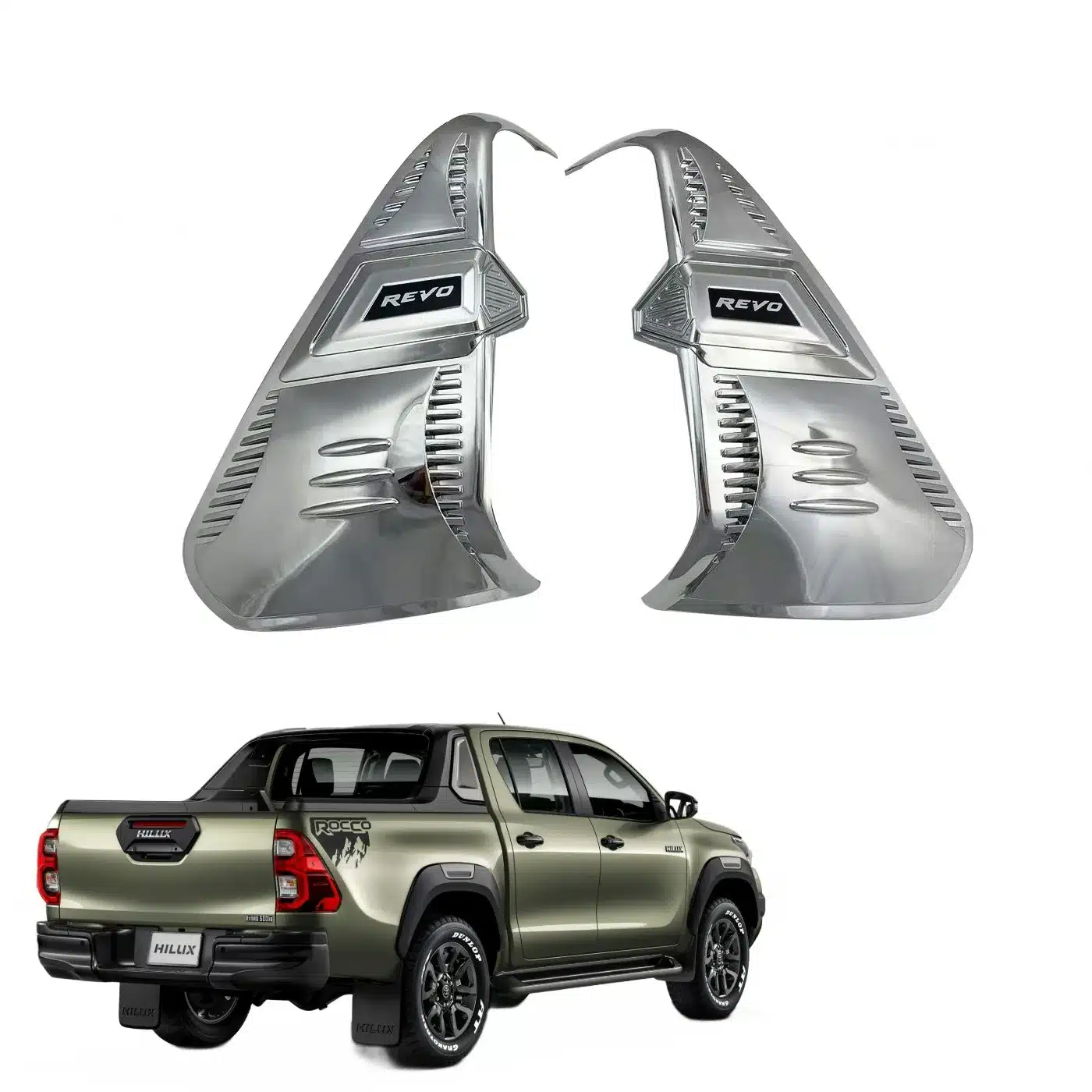 Rear Tail Light Guard Trim Cover for Toyota Hilux REVO 2016-2021 Exterior Protection Accents